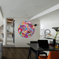 ROXEHA Tableau rond mandala pop art tableau support décoration intérieure lumière tableau salon peintre belge expo exposition artiste belge matière décoration exterieur artiste belge décoration d’extérieur jardin déco extérieure decoration exterieures artistes belges original peinture couleurs limited edition rond cool frenchie french bulldog manneken pis peace surf surfeur sea board chill wind waves cloud clouds sun sunny love is the key trippy eyes