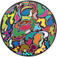 ROXEHA Tableau rond mandala pop art tableau support décoration intérieure lumière tableau salon peintre belge expo exposition artiste belge matière décoration exterieur artiste belge décoration d’extérieur jardin déco extérieure decoration exterieures artistes belges original peinture couleurs limited edition rond cool frenchie french bulldog manneken pis peace surf surfeur sea board chill wind waves cloud clouds sun sunny love is the key trippy